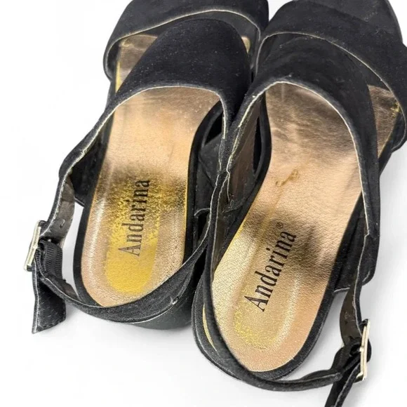 Andarina size 40 or size 9 black platform sandals - Picture 4 of 6